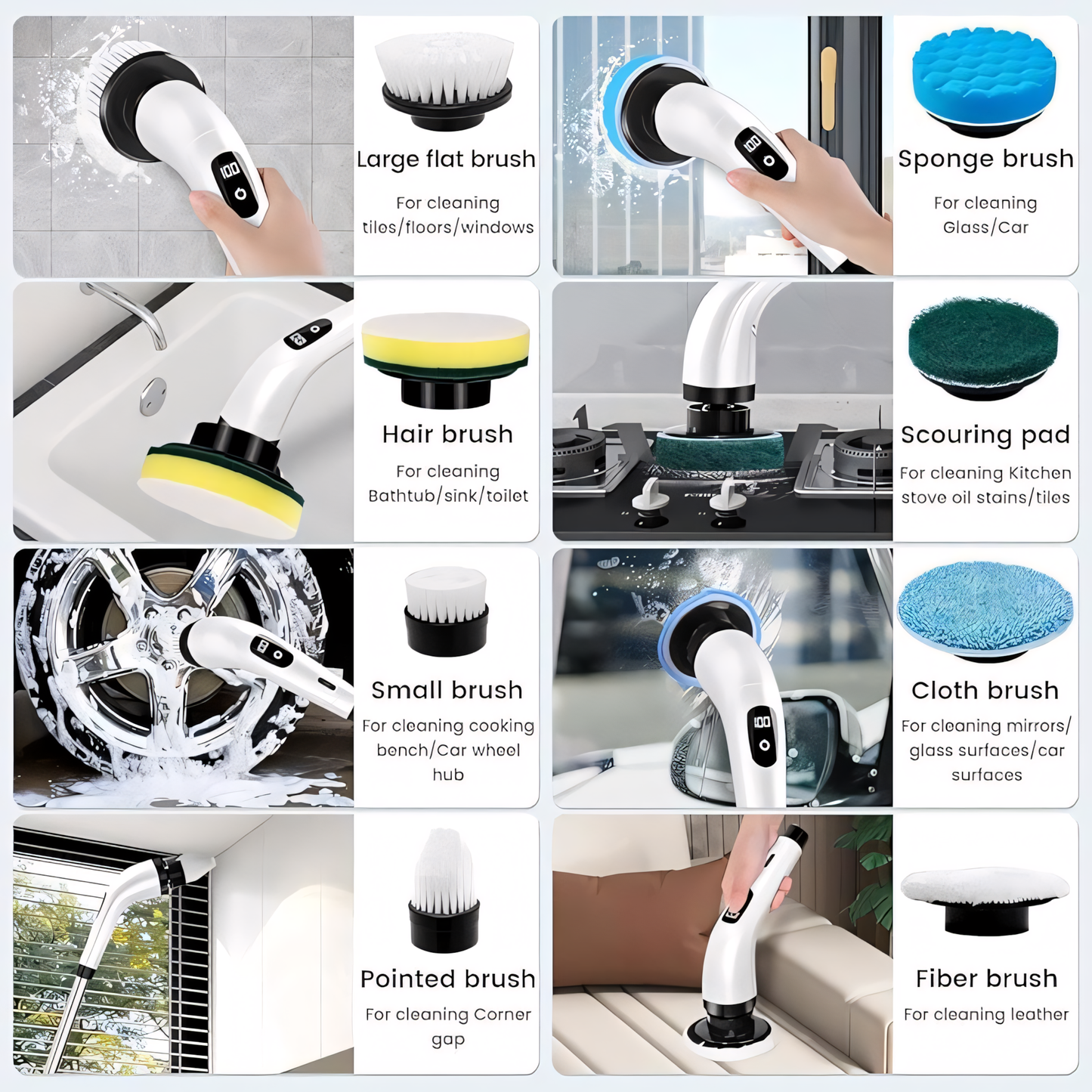 Hurricane™  Electric Cleaning Brush (9-in-1)