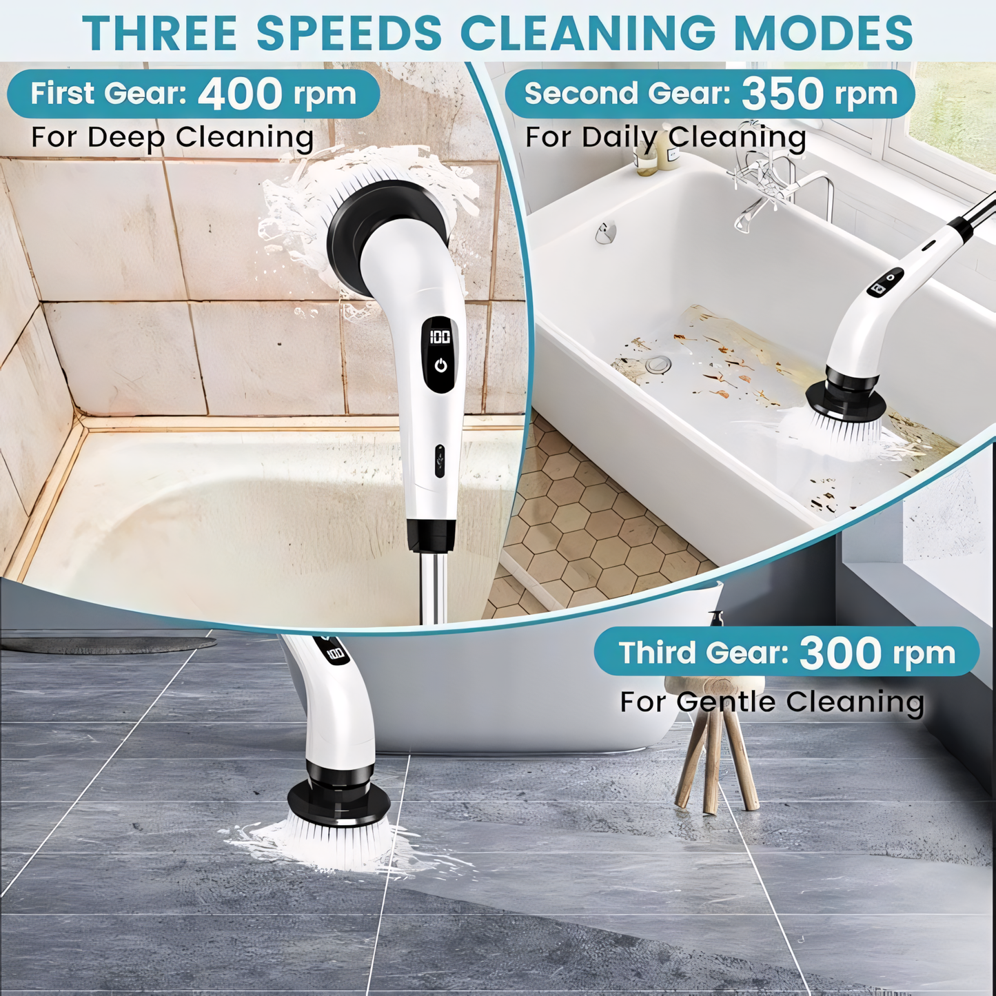 Hurricane™  Electric Cleaning Brush (9-in-1)