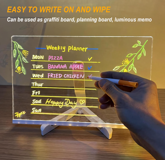 GLOWSCRIBE™ 3D LED Light Glass Acrylic Writing pad