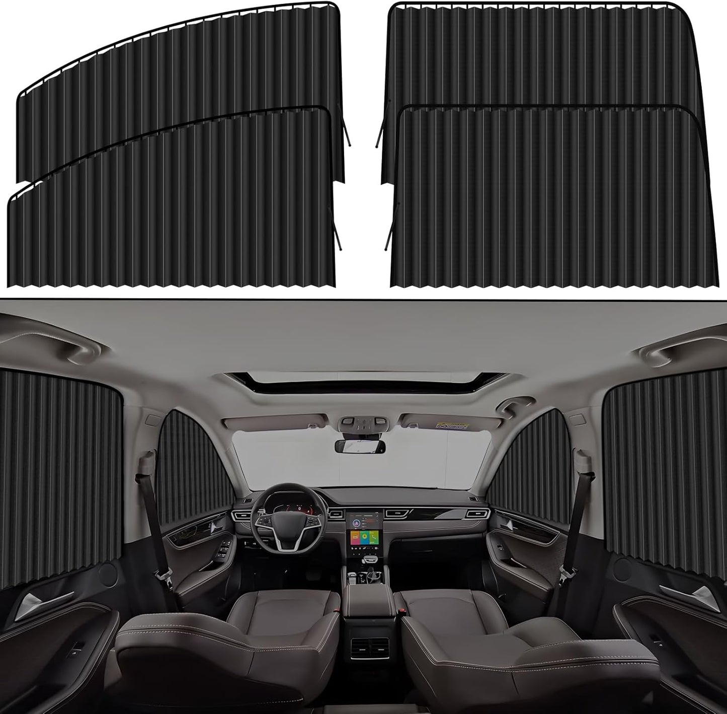 ShadeShield™ Magnetic Car Curtains,4 Adjustable Curtains with powerfull magnet