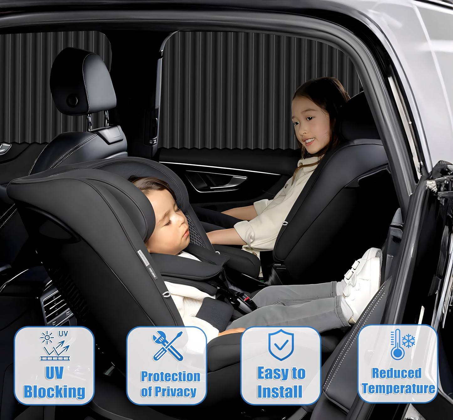 ShadeShield™ Magnetic Car Curtains,4 Adjustable Curtains with powerfull magnet